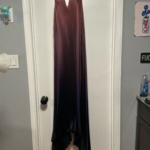 L’Idee Pleated Ombre Maxi Dress - Purple to Black from REVOLVE